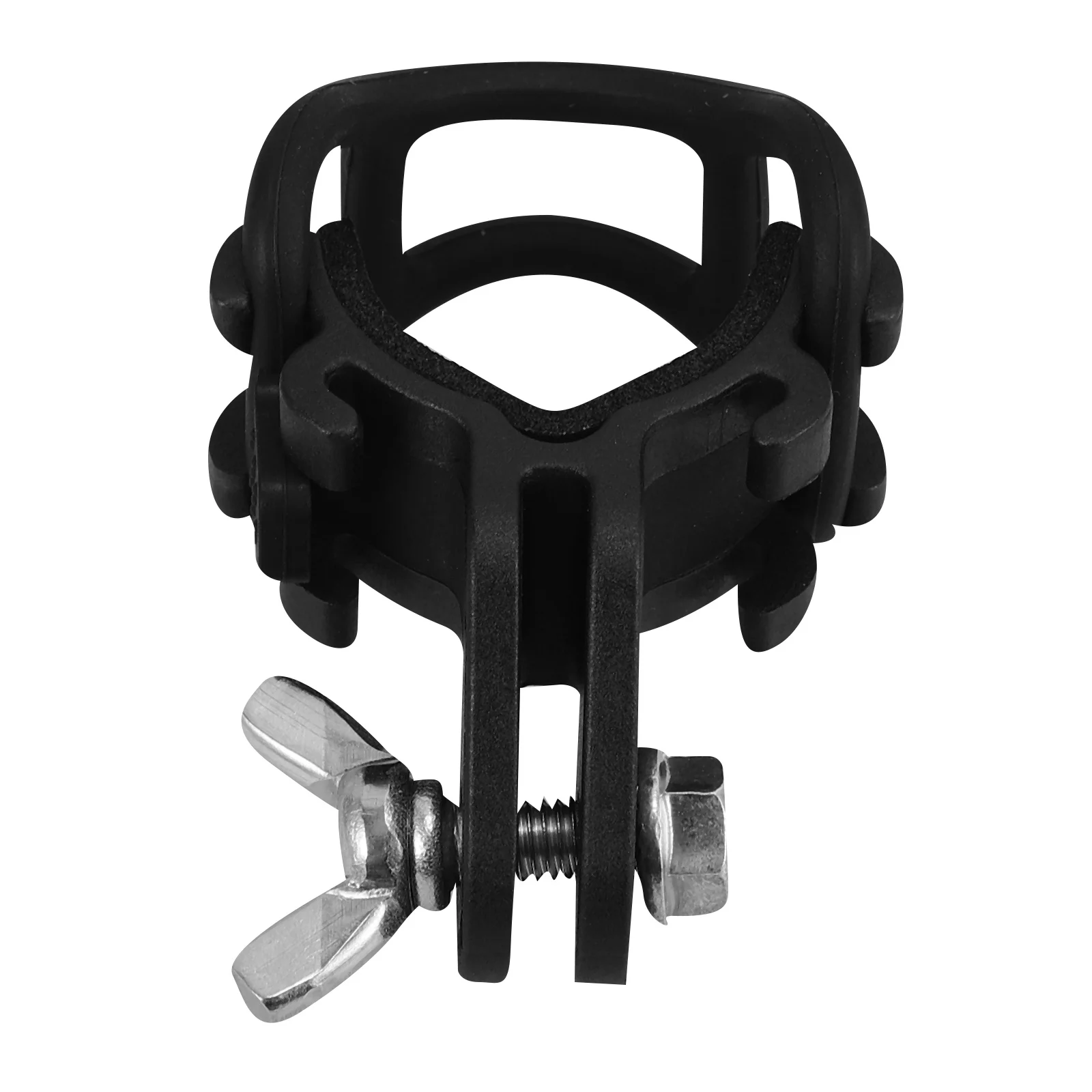 

1Set Bike Front Light Holder Durable Metal Plastic Flashlight Mount Sturdy Bike Torch Stand Clip for Handlebar