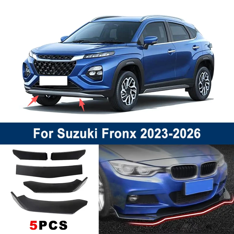 

Регулируемый комплект из 5 секционных сплиттеров переднего бампера для Suzuki Fronx 2023-2026: спортивный обвес для экстерьера автомобиля