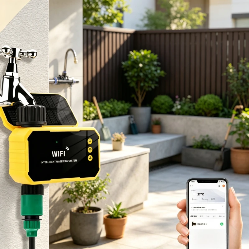 Solar WiFi Automatic Plant Watering System Remote Control Adjustable Misting Nozzle for Garden Balcony Flowers 스마트 관수 시스템