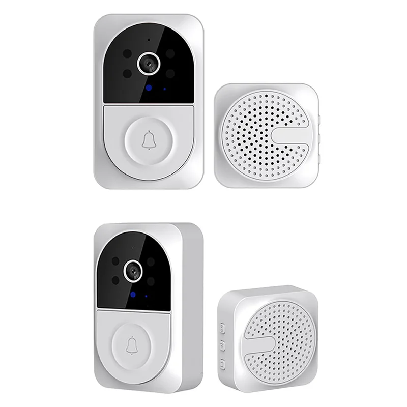 Умный беспроводной дистанционный видеодомофон с перезвоном, домашний домофон HD, ночное видение, белый пластиковый умный дверной звонок, камера