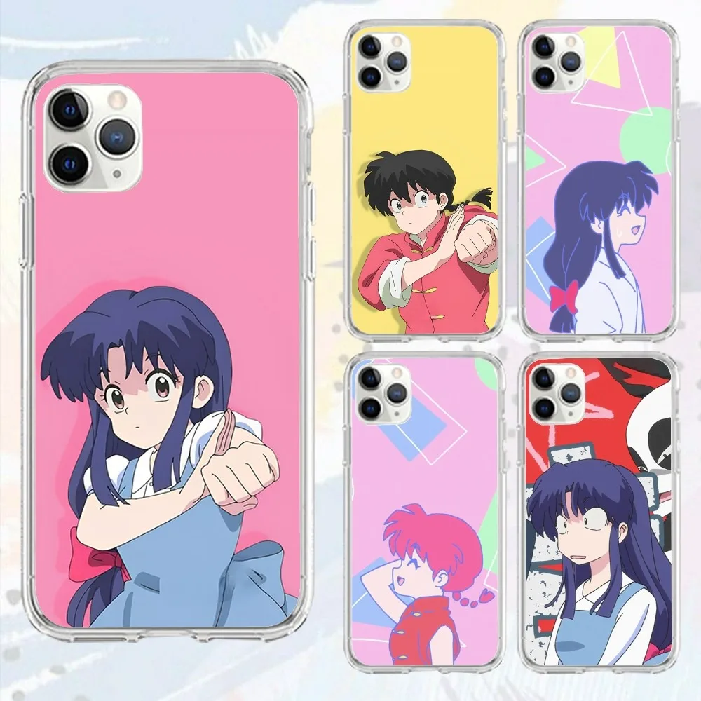 R-ranma C-cartoon Phone Case For Iphone 16 15 11 13 14 Pro Max 7 8 Plus X Xr Xs Max Se2020 12mini Transparent Cover