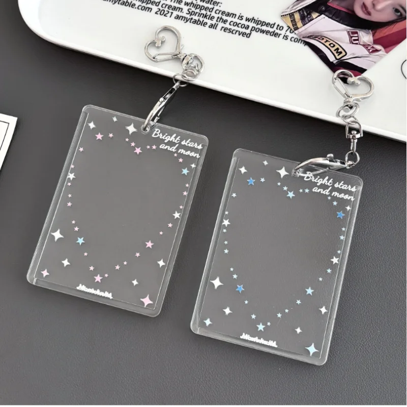 شفافة واضحة الاكريليك 3 بوصة Kpop Photocard حامل ستار الحب حامل بطاقة الصورة حقيبة قلادة القرطاسية المدرسية