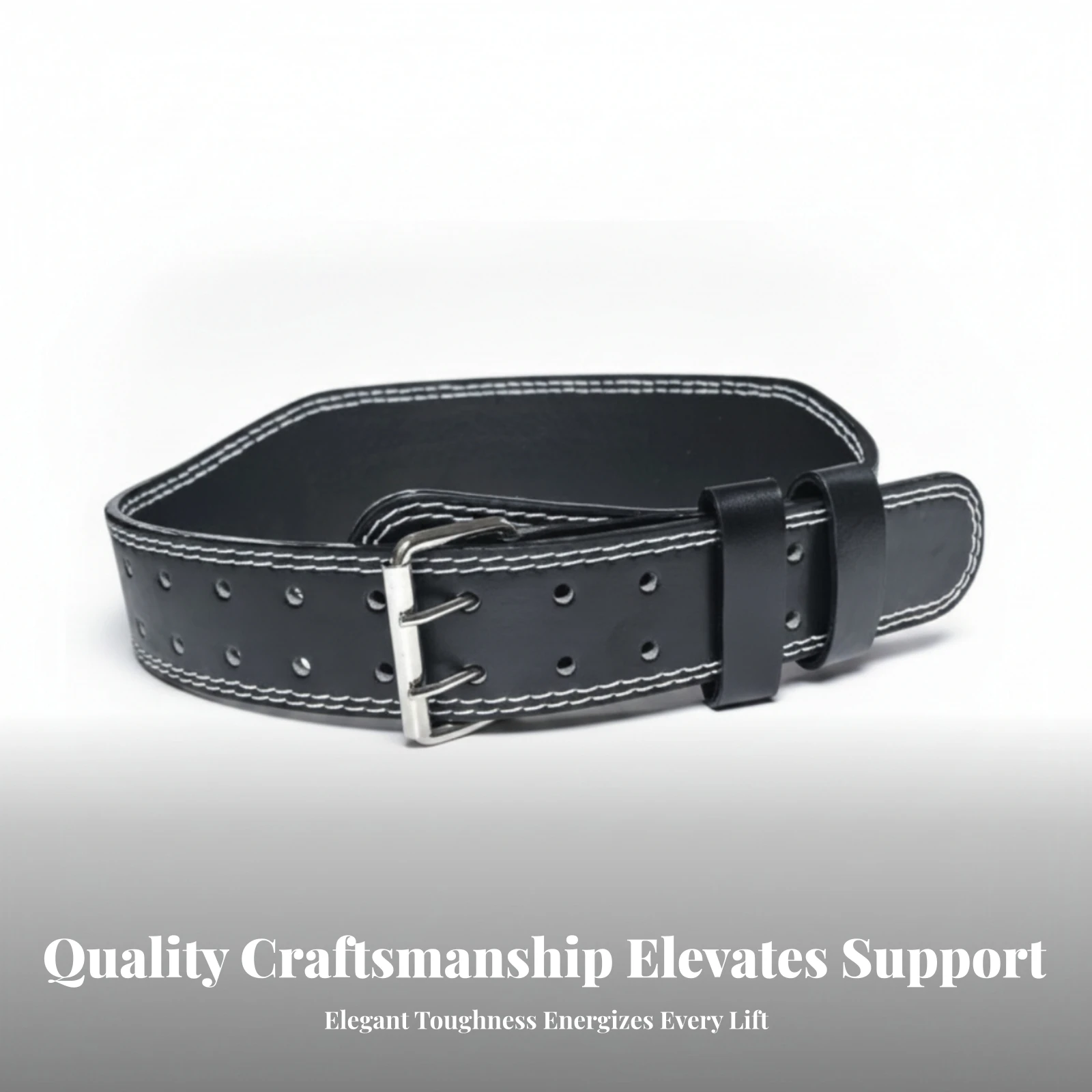 Leather Weightlifting Belt Single-Layer Leather Belt Reinforced Stitching Training Gear Smooth Surface Heavy Duty