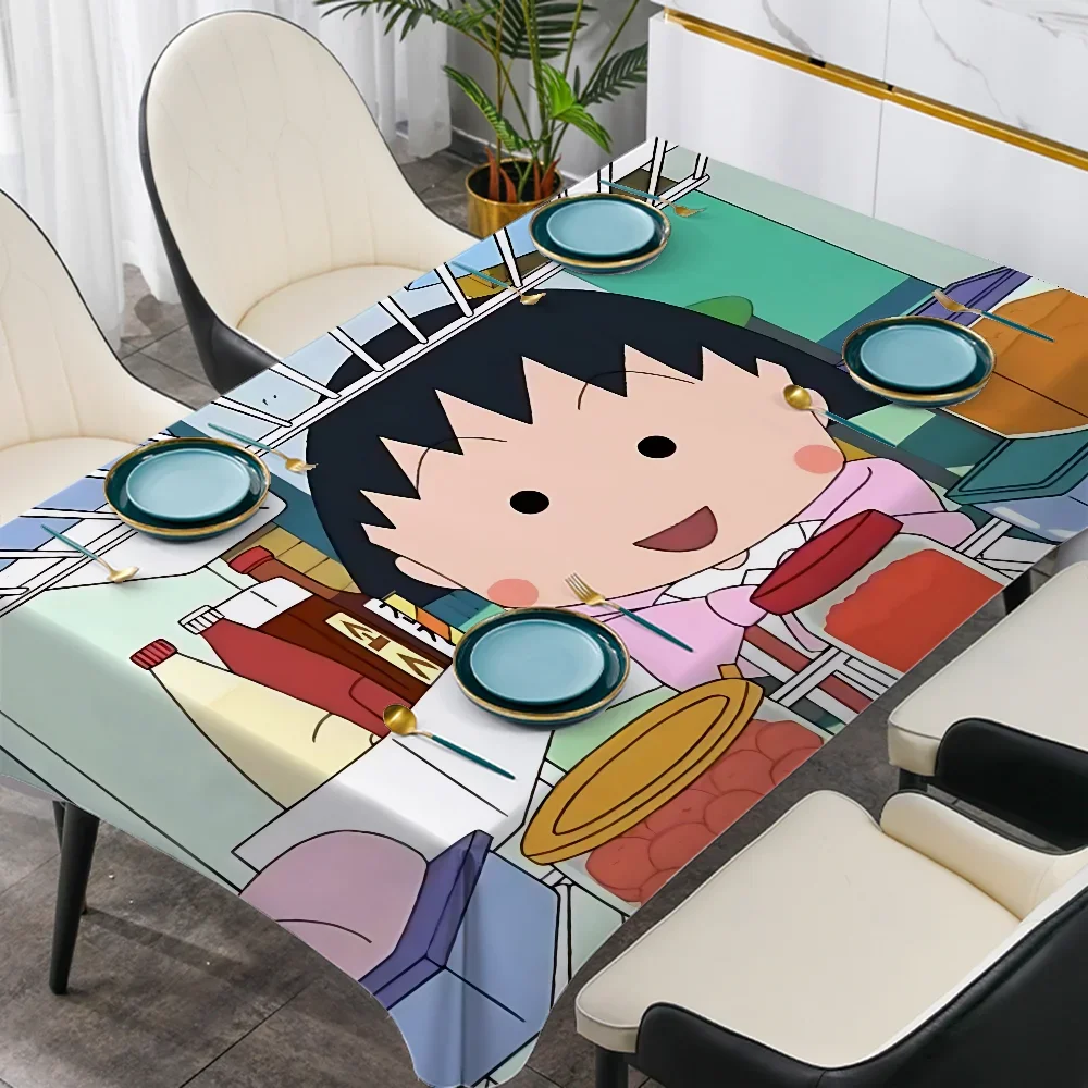 

D-Chibi T-Maruko-chan Table Cloth Tablecloth Kitchen, Wedding, Holiday Table Decoration Tablecloth, Outdoor Picnic Tablecloth