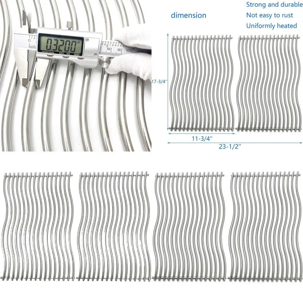 

2-Pack 17.75 Stainless Waved Grill Grates for Napoleon Rogue 425 Series Gas BBQ Replacement