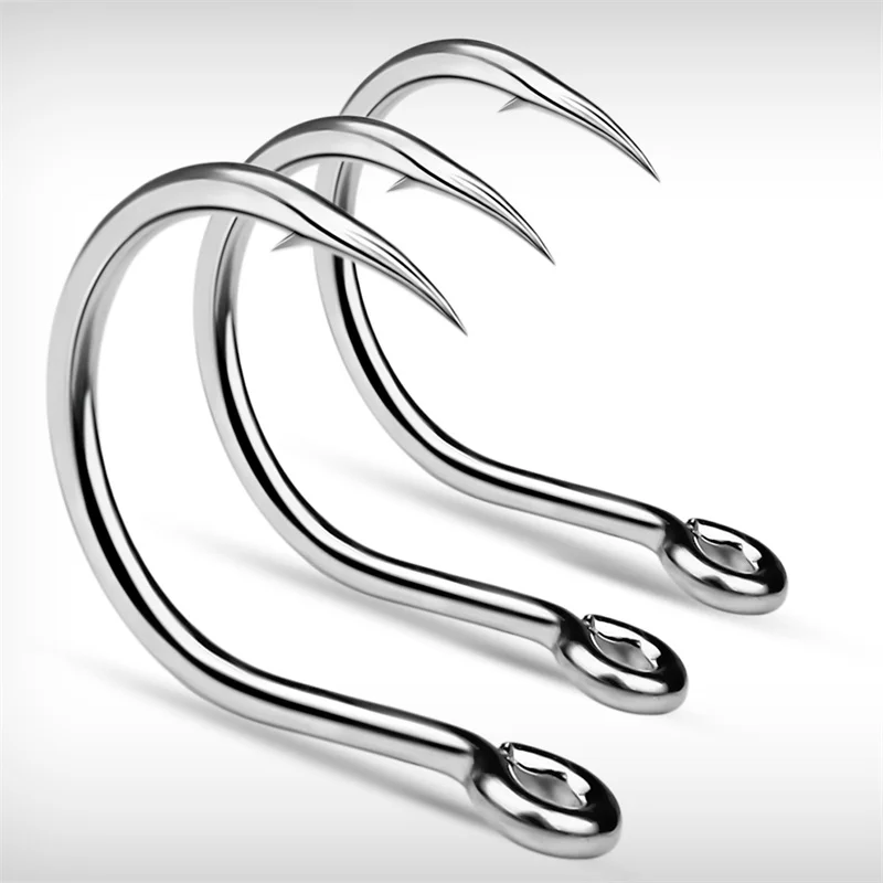 

10PCS Sea Fishing Hooks Accessoires Pesca Peche Mer Anti-seawater Corrosion High Carbon Steel Perforated Fishing Hooks Saltwater