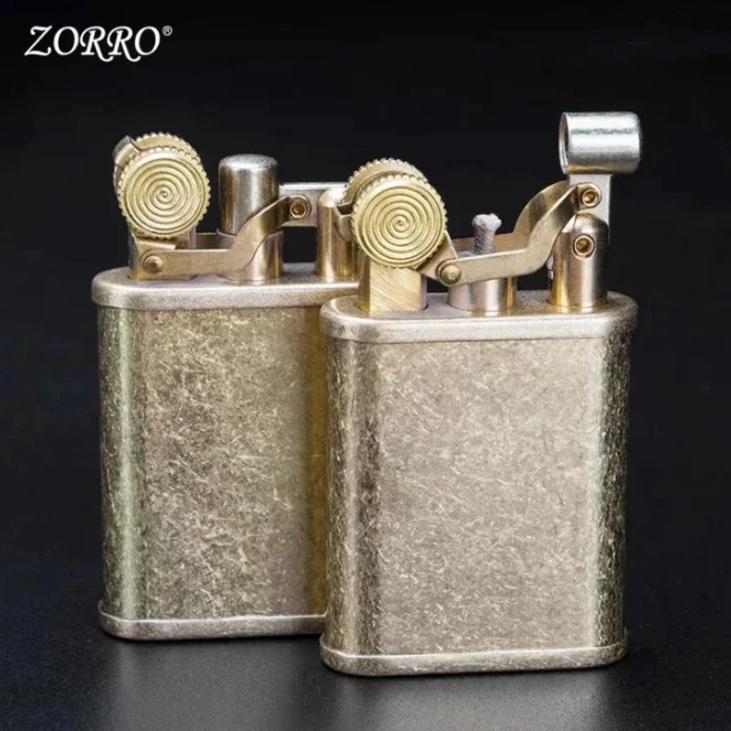 ZORRO 559 Retro Brass mechanical Automatic ejection switch kerosene lighter gasoline oil lighter -5.7cm 72g