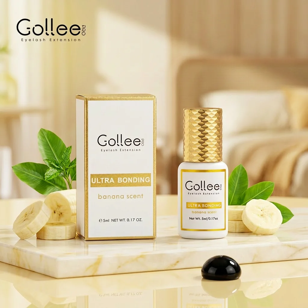 

Клей для наращивания ресниц Gollee с ароматом банана, профессиональный, быстросохнущий (1-2 секунды), стойкий, держится 4-6 недель, материалы для наращивания ресниц.