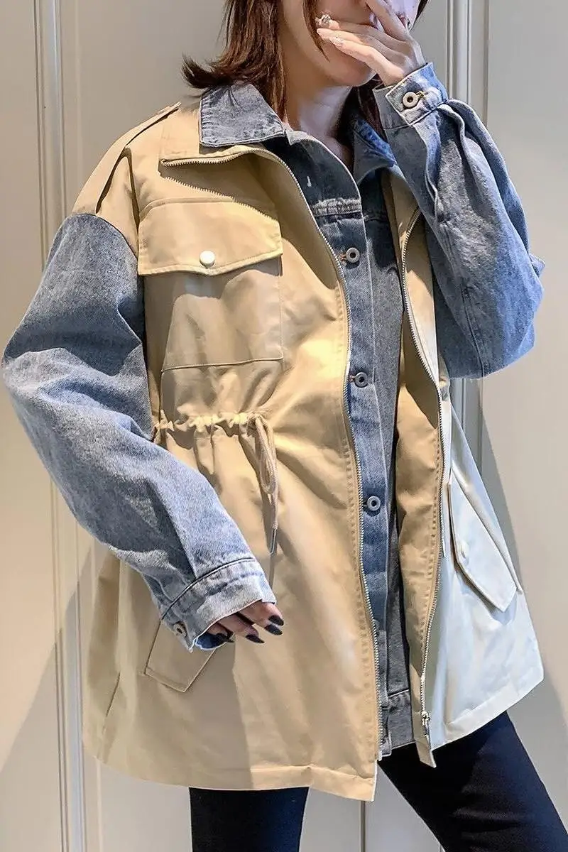 

Тренч женскийerial со складками, воздушный ремень с круглым вырезом, однослойный, унисекс, блестящая, с вышивкой, геометрией, для кемпинга, треккинга, езды на велосипеде