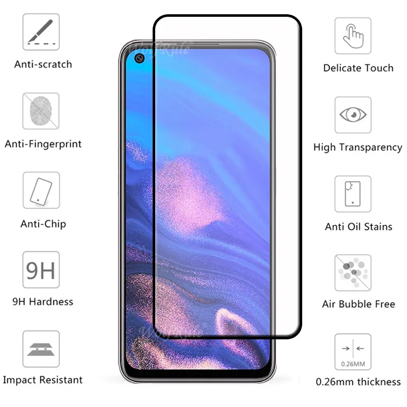 Protector de pantalla de vidrio templado para OPPO K9S, película protectora 4 en 1 para OPPO K9S, cubierta completa de pegamento, cristal de lente