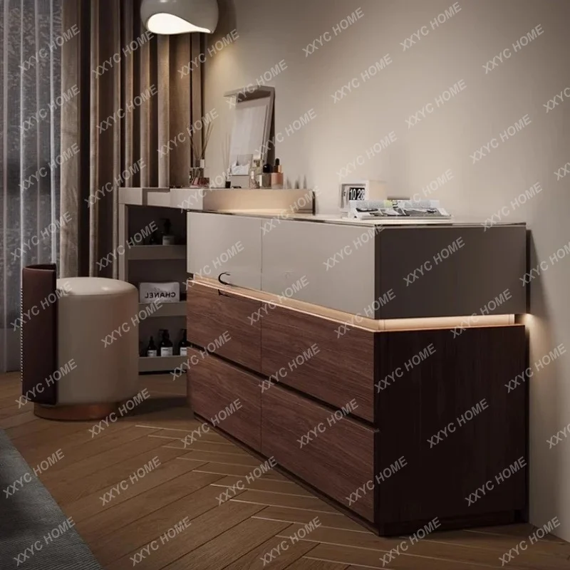 

DDSmall apartment bedroom solid wood corner retractable flip cover makeup table
