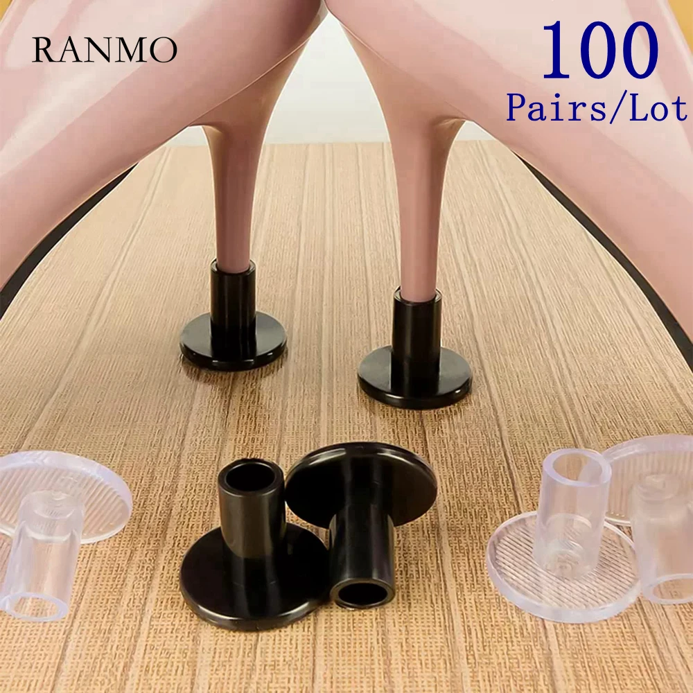 

100 Pairs/Lot Antislip High Heel Protectors Stiletto Round Protective Cover Silicone Heel Stopper For Bridal Wedding Party Favor