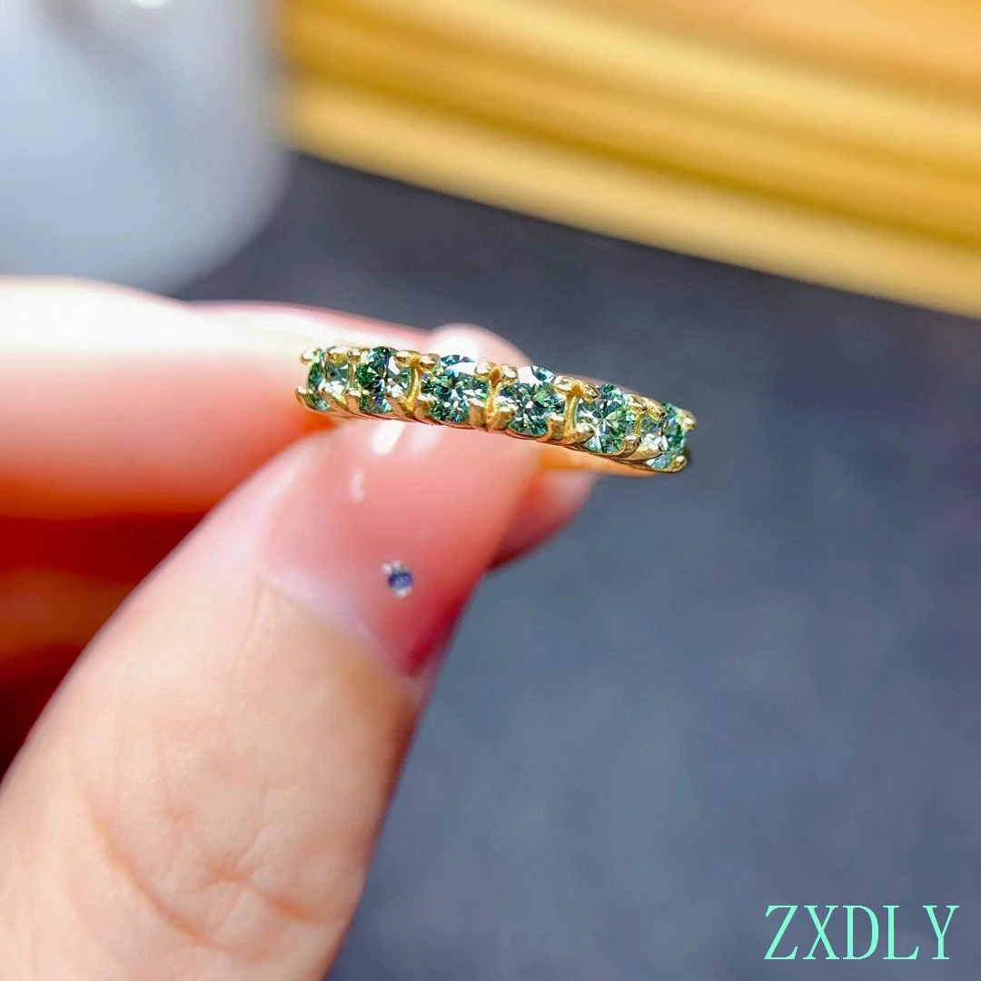 2022 Fashion Crackling Green Moissanite Ring for Women Jewelry Engagement Ring for Wedding 925 Silver Birthday Gift Free Ship