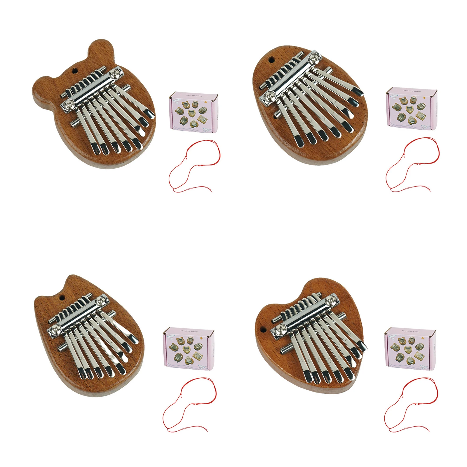 8 Keys Wooden Thumb Piano Lightweight Portable Musical Instrument Cute Marimba Instrument Exquisite Friends Gift Set