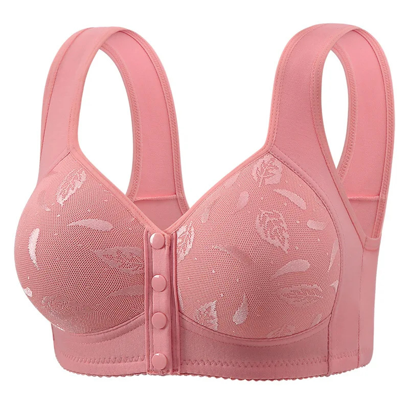 Plus-Size Damen-BH mit Frontverschluss, Still-BH für die Zeit nach der Geburt, ohne Bügel, mit gerafften und festen Cups, Tank-Style Mädchen-BH