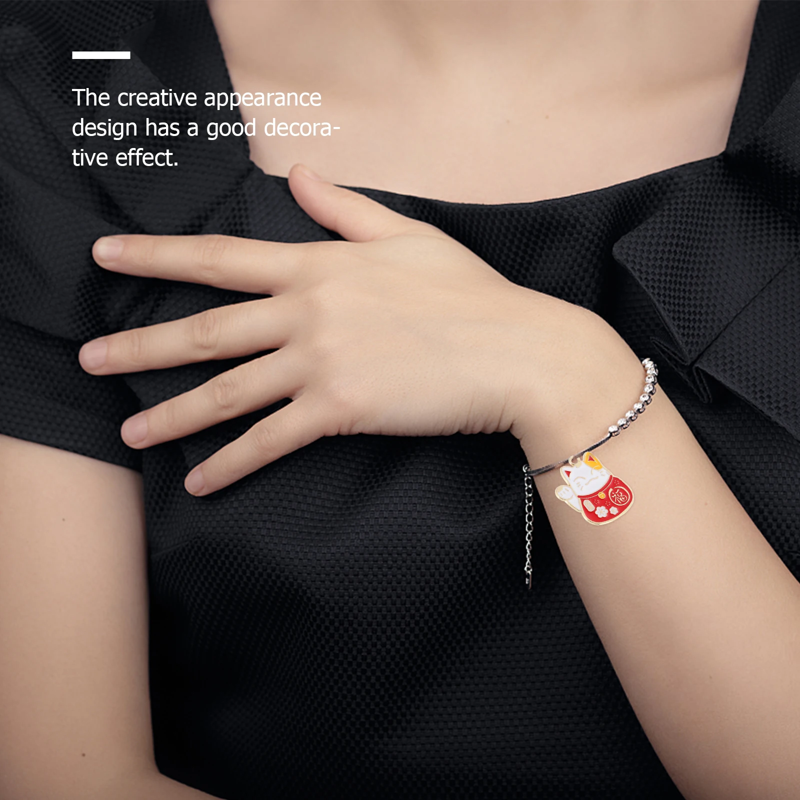 

20pcs Lucky Cat Key Chain Pendant Jewelry Making Charms Cute Embellishments Classic Design Alloy Material Durable Safe Small