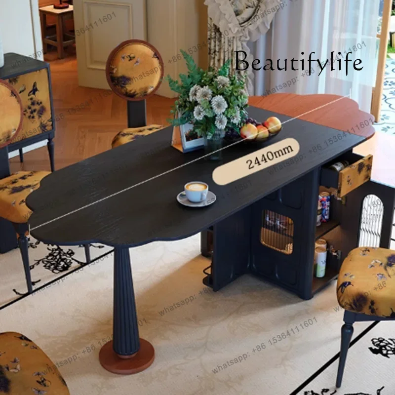 

z.Folding Скандинавский обеденный стол, стулья, деревянный роскошный расширяющийся обеденный стол для гостиной, Mesas середины века