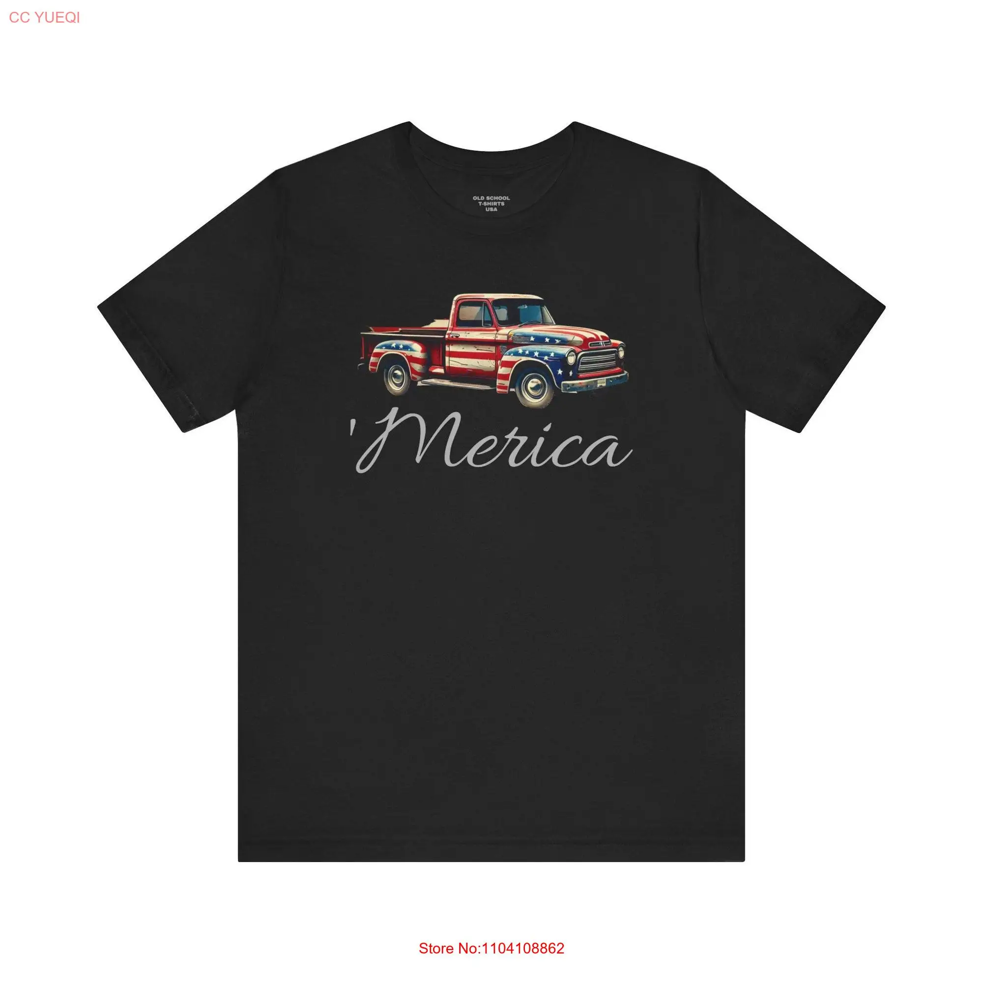 Merica t shirt USA Truck Americana patriotic Jersey  long or short sleeves