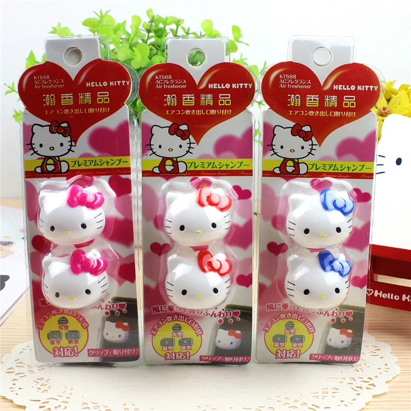 Hello Kitty Car Air Freshener Creative Cute Car  Air Vent Outlet Aromatherapy Clip Kawaii Air Conditioning Outlet Decoration