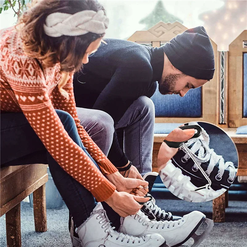 8個折りたたみ式靴紐プーラー、ポータブルレース締め付けツール、ホッケー、アイススケート、フィギュアスケート、ブーツ用スケートレース締め付けツール-B60B