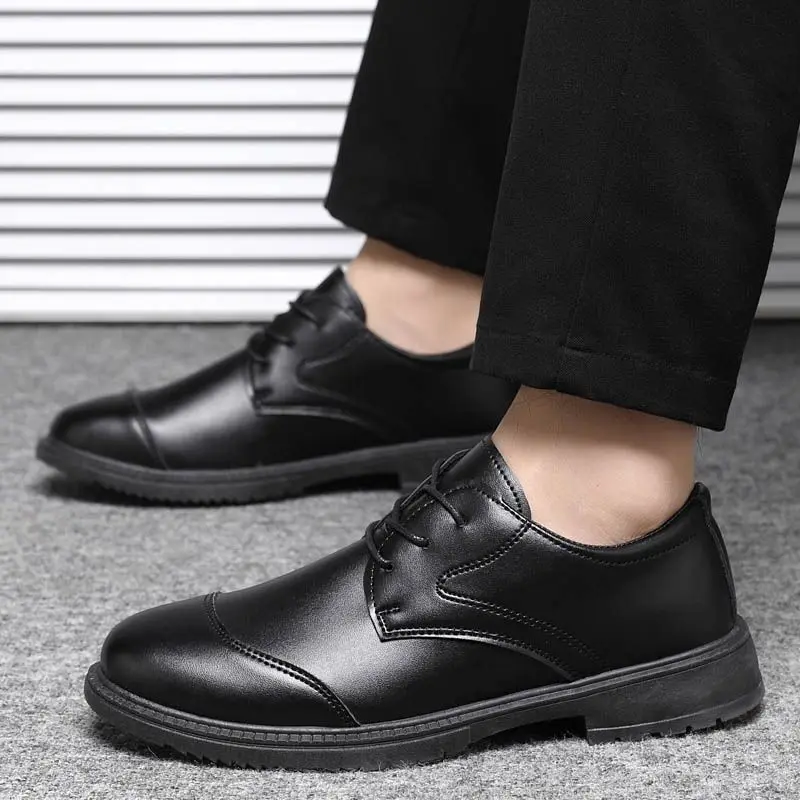 Mens 2026 Spring Summer British Style Business Formal Dress Shoes Trendy Casual Work Office Footwear