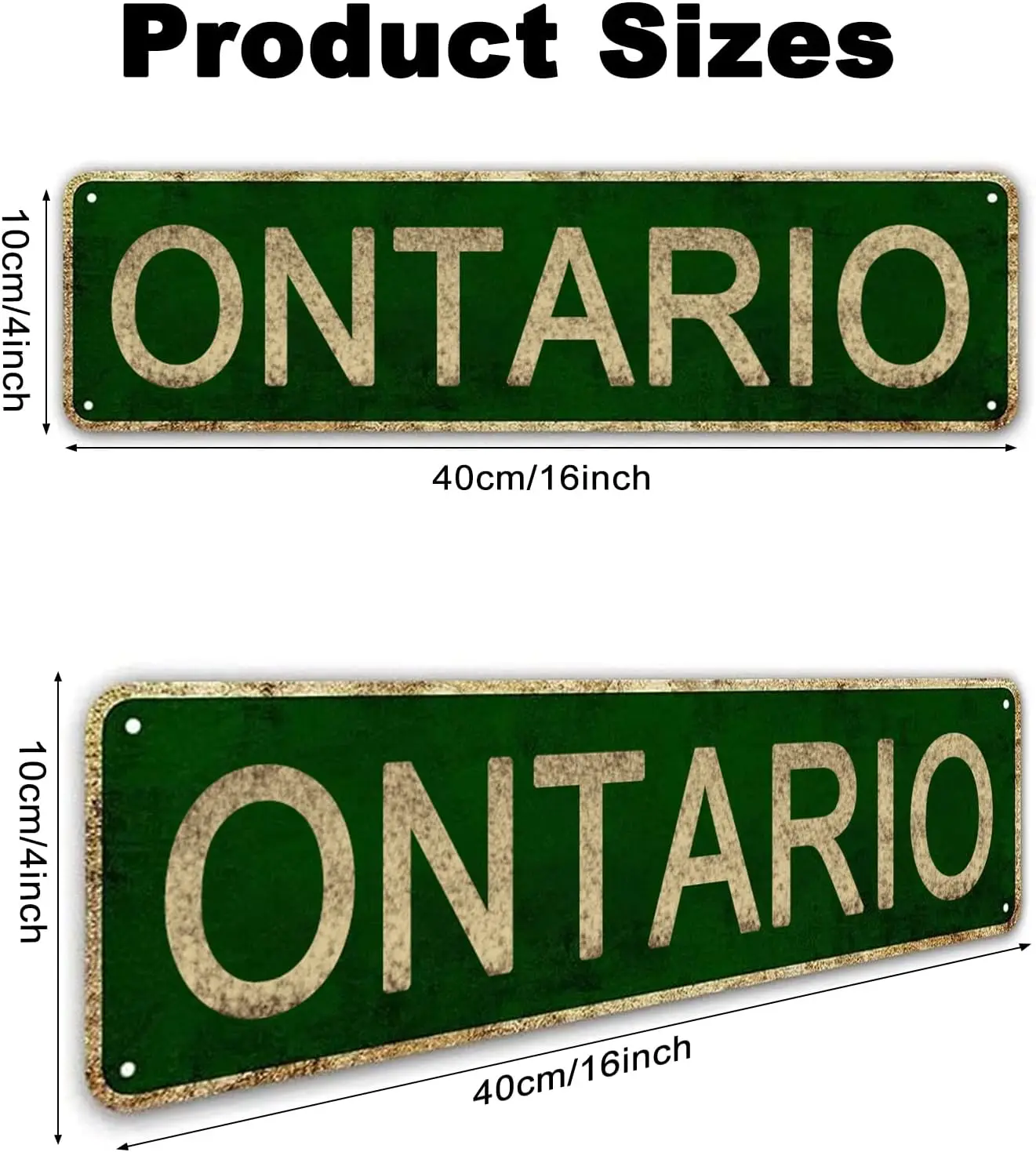 Ontario Sign, Canadian Province Name Vintage Metal Tin Sign, Wall Decor for Office/Home/Classroom - Best Decor Gift Ideas for Wo