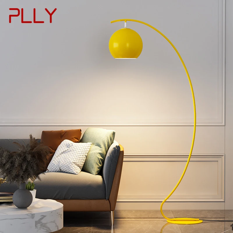 

PLLY Nordic Yellow Fishing Floor Lamp Modern Family Living Room Bedroom Sofa Creative LED Decorative Standing Light