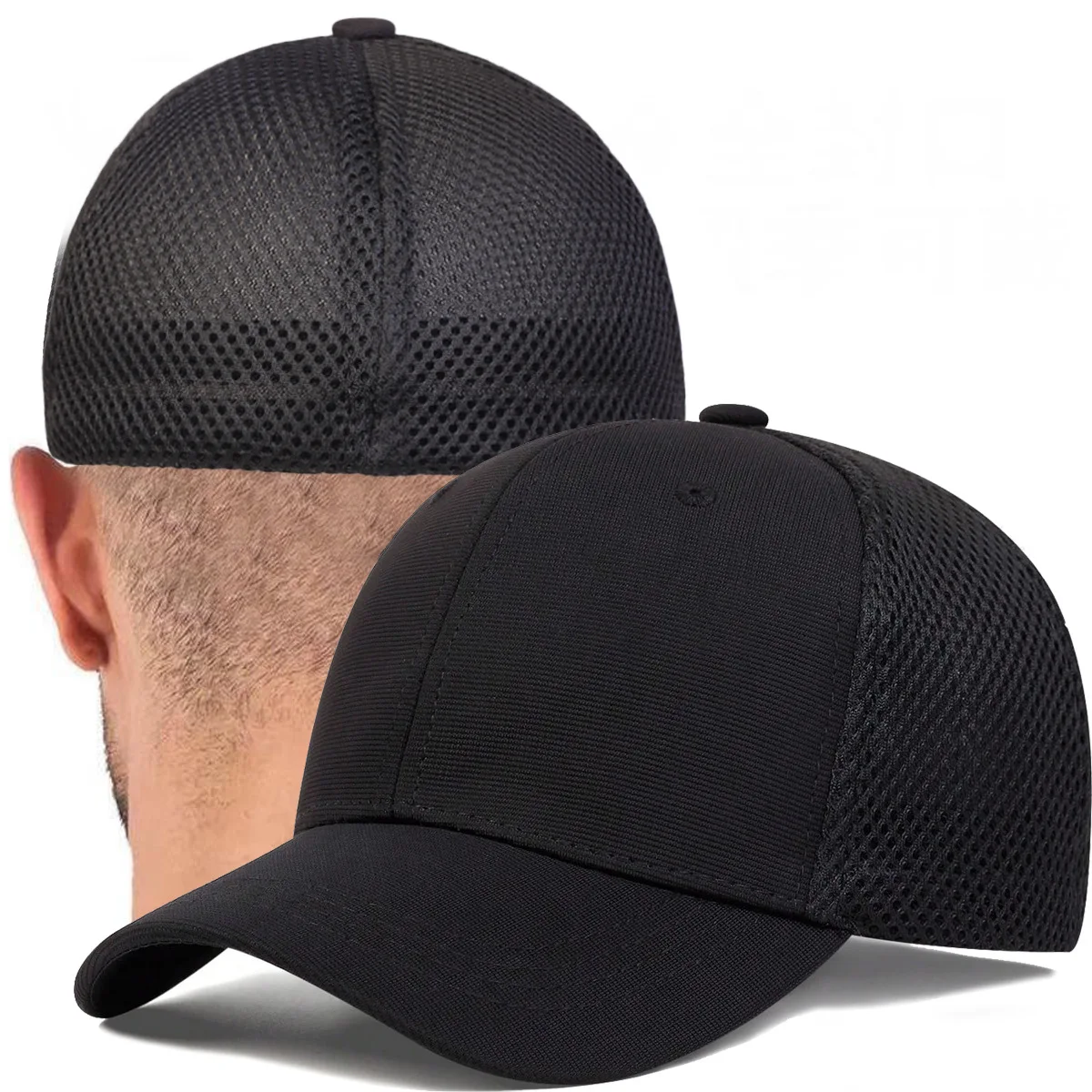 Back Closed Baseball Cap for Small Head Lady Man Blank Hiphop Snapback Hat Fitted Flat Caps 58cm to 60cm