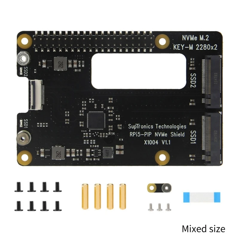 

Плата расширения PCIe to NVMe Double SSD для быстрой передачи жестких дисков 2x2280