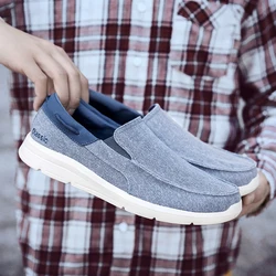 Men Shoes Summer Canvas Shoes Breathable Comfortable Outdoor Slip on Walking Sneakers Classic Loafers for Men