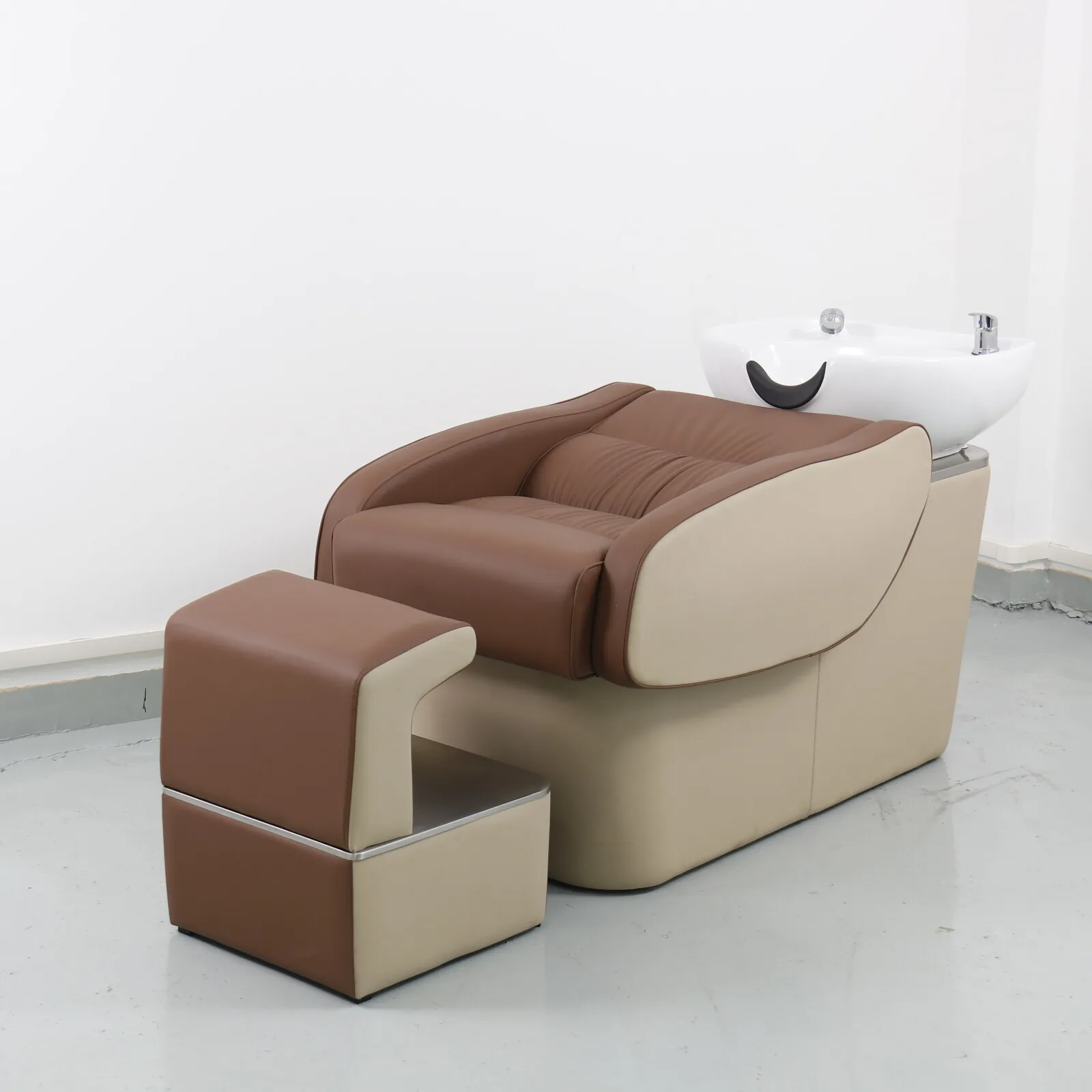 

Fuying High Quality PU Leather Modern Shampoo Chair Hair Washing Bed for Beauty Salons Barber Shops Spa Bathroom Use