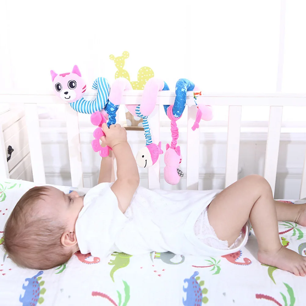 ของเล่นเขย่ามือแบบพันรอบเปลเด็ก ติดตั้งกับรถเข็นเด็กหรือเบาะนั่งในรถยนต์ สำหรับเด็กวัยหัดเดิน ช่วยเสริมพัฒนาการ ลายแมว