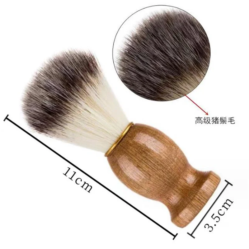 1/2/4//6/8PCS Natural Badger Hair Brush Men\'s Shaving Brush Barber Salon Men Facial Beard Cleaning Brush Wood Handle Shave Tool