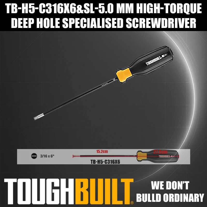 

TOUGHBUILT TB-H5-C316X6/SL14X4/SL516X6/PH1X3/PH2X4/PH3X6 Flat-head Phillips screwdriver with magnetic tip