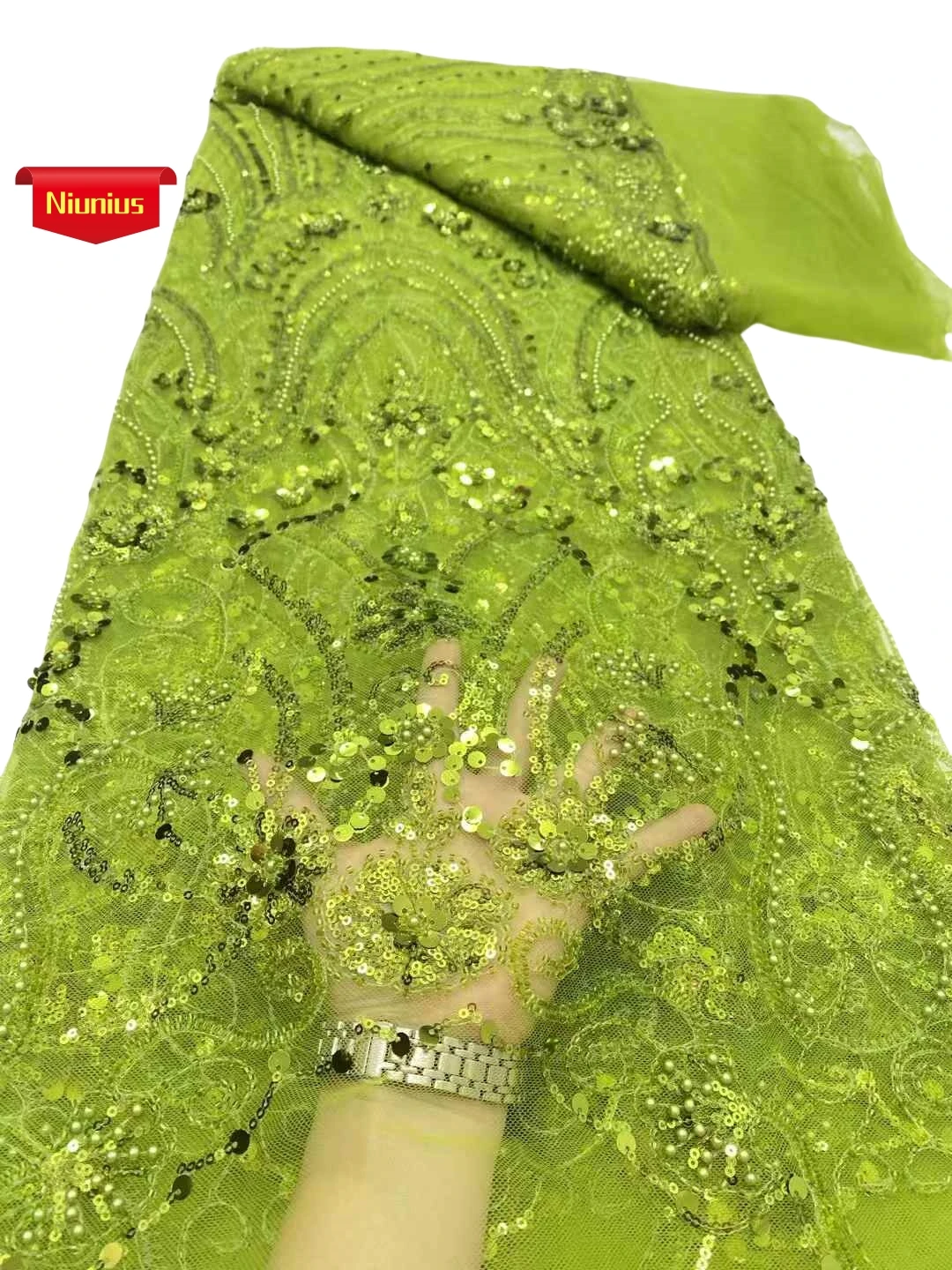 

2025Лучшее качество, новейшее мягкое элегантное нежное австрийское французское тюлевое сетчатое кружево с камнями для свадебного вечернего платья NN5768_R