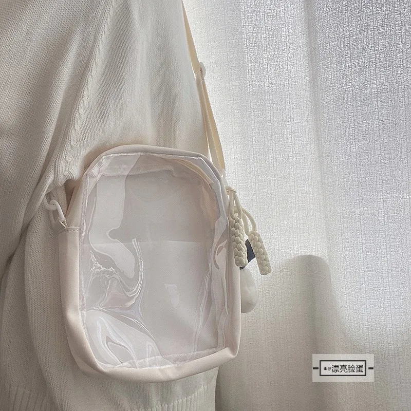 Transparent Bag Messenger Ita Bags Female Summer Ins Japanese Small Fresh Leisure Bags Cute Girl Mobile Phone Doll Bag