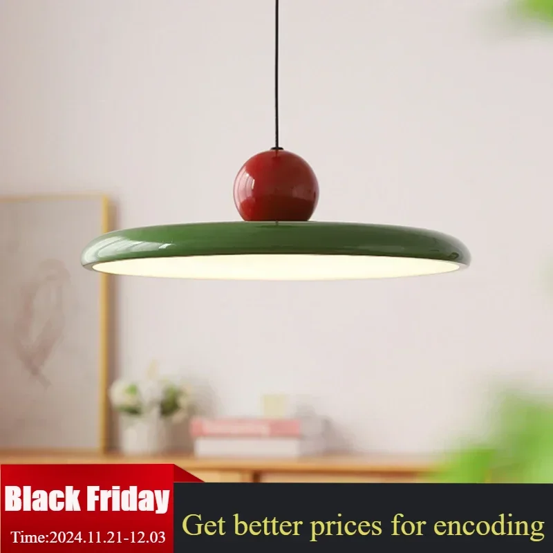 Nordic LED Pendant Light Cream Wind Flying Saucer Lamps For Living Room Bedroom Bedsides Restaurant Hotel Interior Illumination