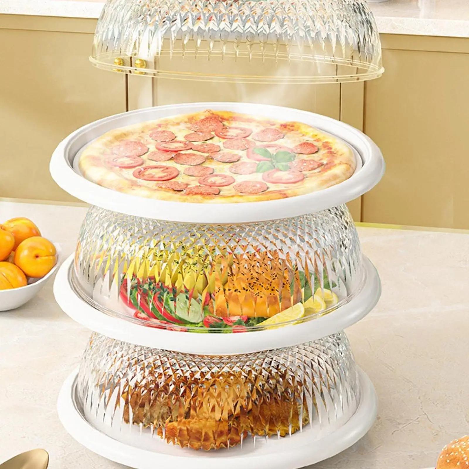 Support à gâteau avec couvercle, organisateur de table, plateau de service alimentaire multi-usages, assiette à gâteau