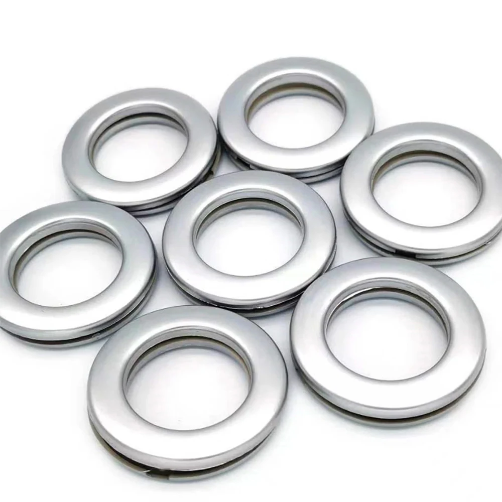 7Pcs Curtain Grommets Curtain Ring Plastic Ring Matte Silver for Window Shower Drapery Living Room