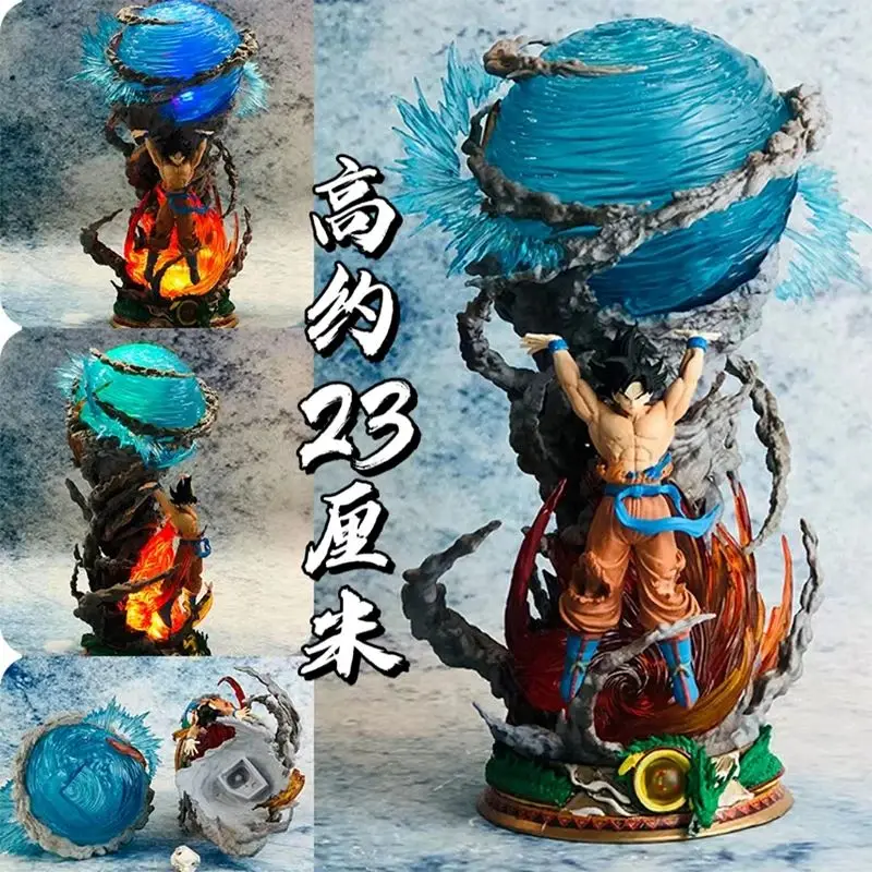 Stock Dragon Ball Figures Spirit Bomb Sou Goku Anime Figures Super Saiya Action Figure Model Pvc Statue Doll Collection Toy Gift