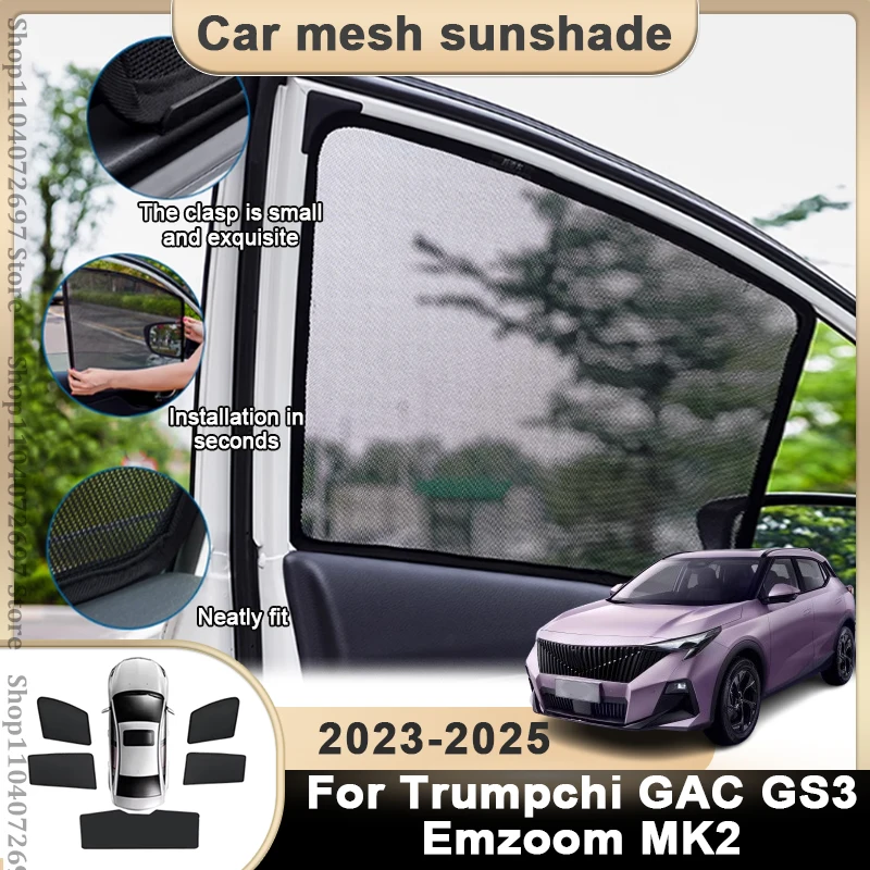 

Car Sunshade Windshield Shading For Trumpchi GAC GS3 Emzoom MK2 2023 2024 2025 Cover Protector Front Side Window Privacy Blind