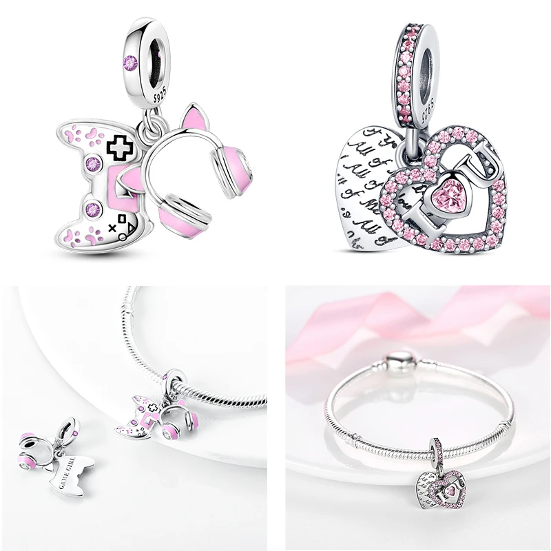 925 Sterling Silver Colorful Sunflower Dog Boys Gift Items Butterfly Aircraft Earth Charms Fit Original Pendant Jewelry make up