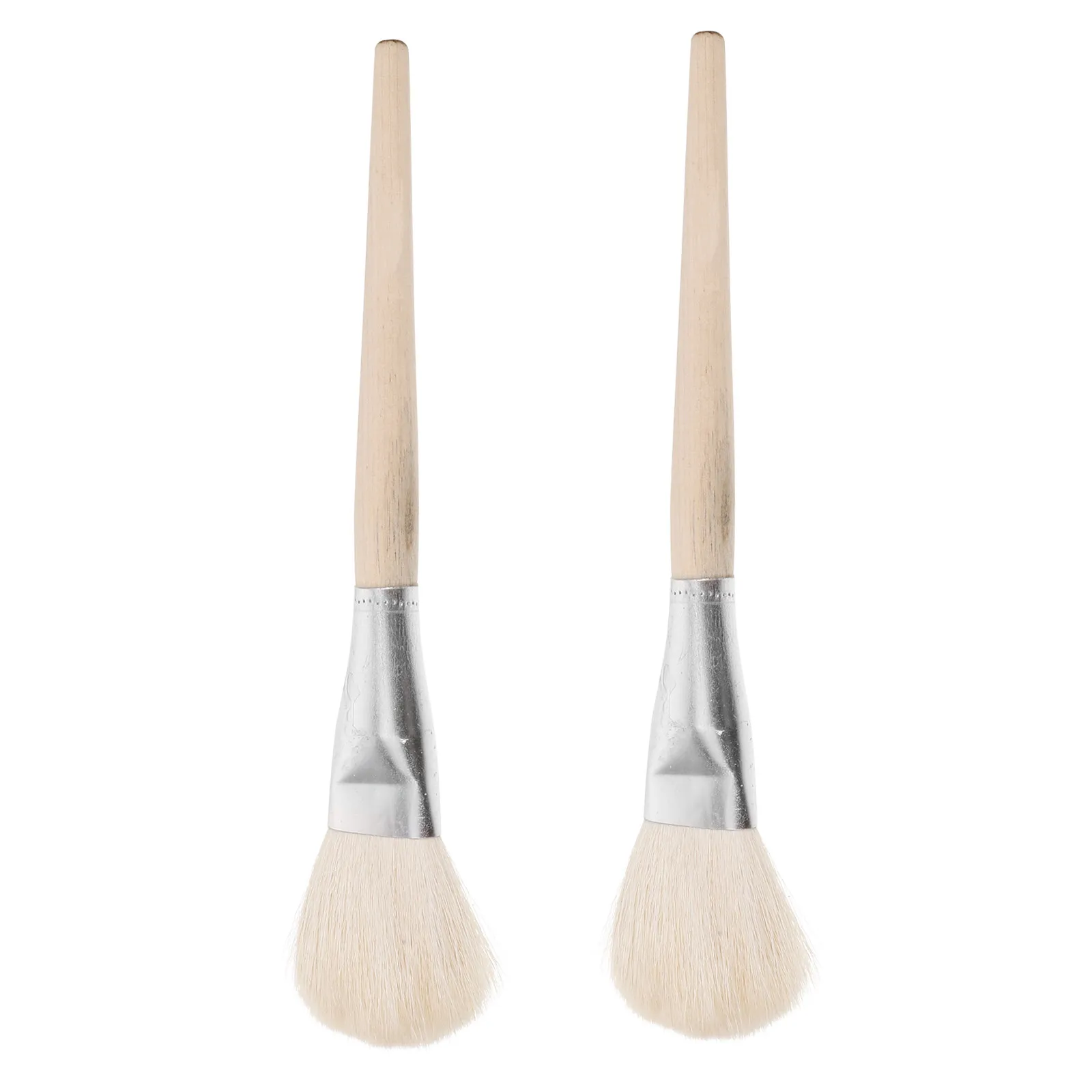 2Pcs Wool Painting Brushes Soft Wood Handle for Acrylic Painting Glass Ceramic Detailed Art Craft Gilding Traditional Artist