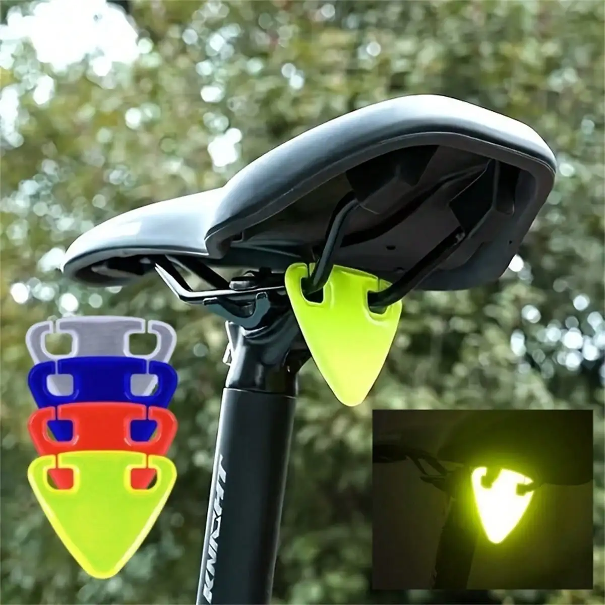 1pcs Bicycle reflective tail sticker, night riding safety high gloss reflective sticker, emergency reflective warning sticker