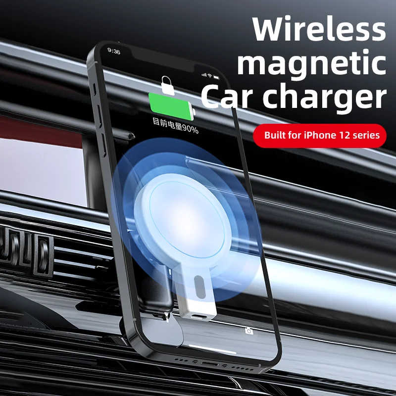 15W for Magsafe Car Wireless Charger for IPhone12promax 13 XS 8P Dashboard Windshield Suction Cup Magnetic Fast Charging Bracket