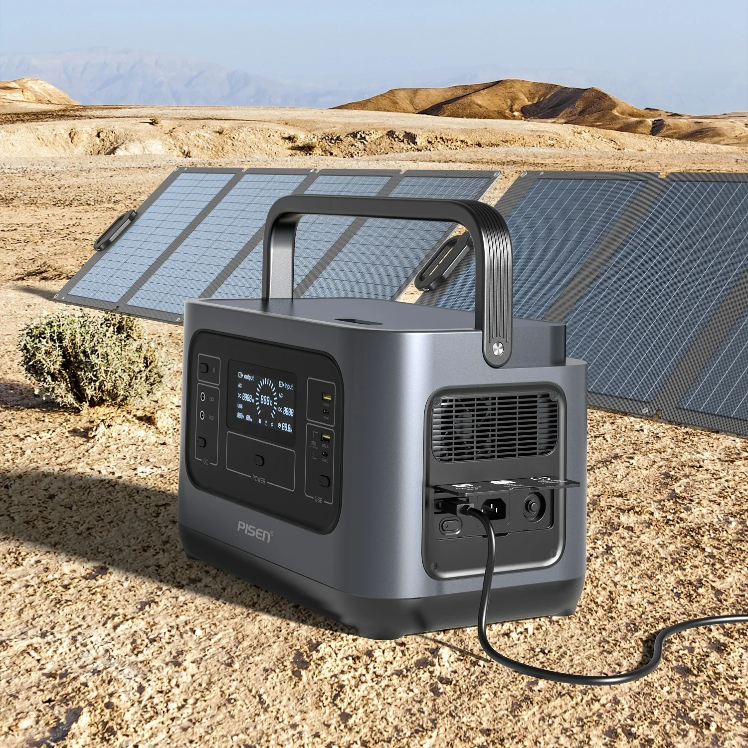 

1000W Pure Sine Wave 110V 230V 1008Wh Outdoor Camping LiFePO4 Power Generator AC Power Supply Bank Solar Portable Power Station