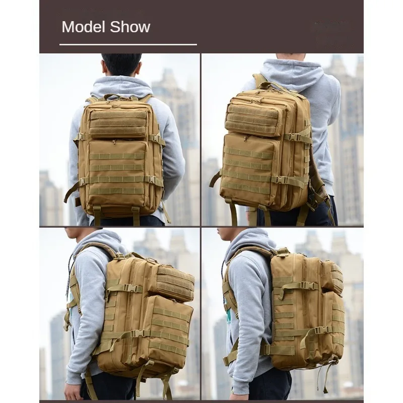 50L Tactical Backpack MOLLE Hiking Mountaineering Bag Camping Waterproof Outdoor Rucksacks Multi functional Expansion Backpack