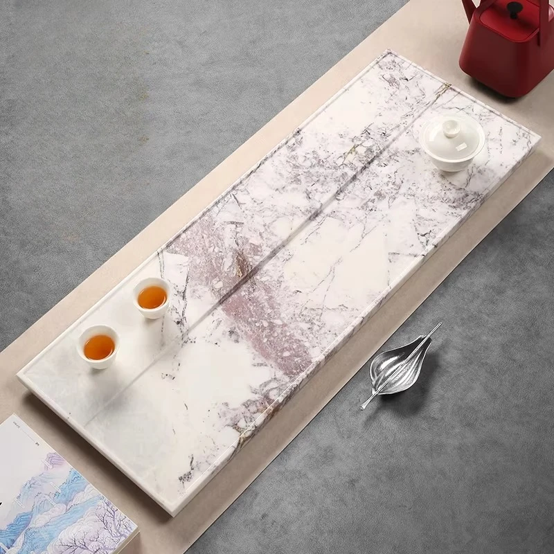 

Stone Chinese Tea Tray Hospitality Coasters Office Valet Table Serving Tea Tray Decorative Ceremony Bandejas Home Decorationgs