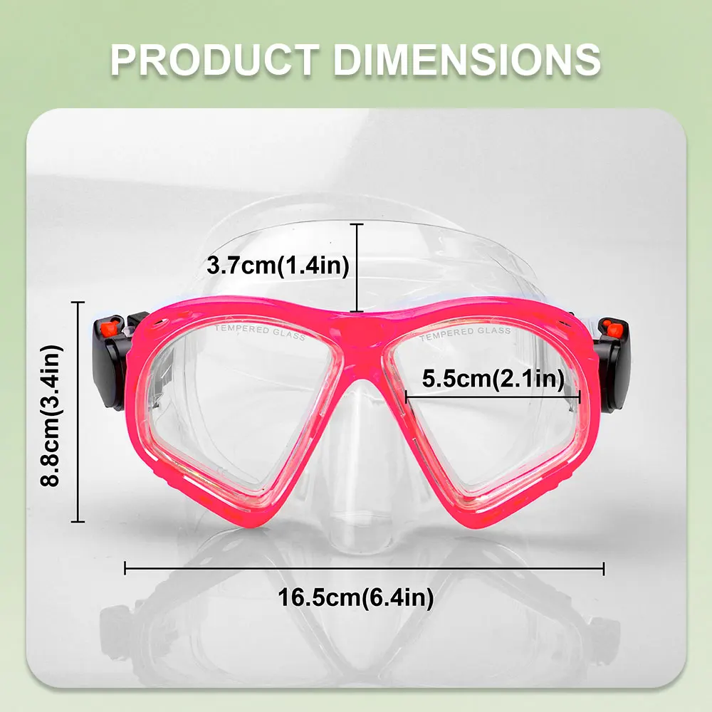 Snorkel Diving Mask Swimming Goggles Scuba Diving Mask Silicone Skirt Tempered Glass Diving Goggles for Adult Swim Glasses