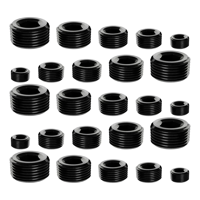 Carbon Steel Pipe Plug Replacement Parts Combination Kit, NPT Male Hexagonal Thread Sleeve Plug For Sealing Pipe Ports A